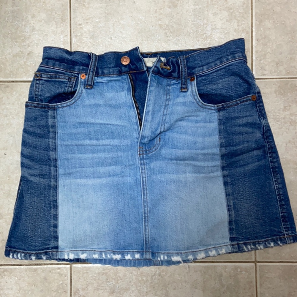 Madewell Two Tone Denim Skirt